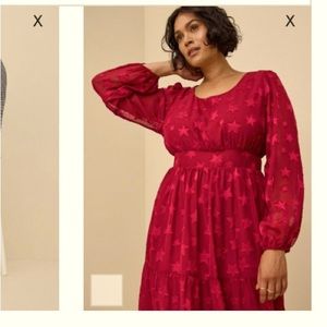 Pink Midi Clip Dot Chiffon Tiered Dress (by Torrid, Size 3)